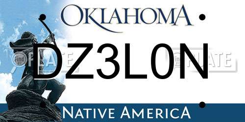 DZ3L0N Oklahoma License Plate