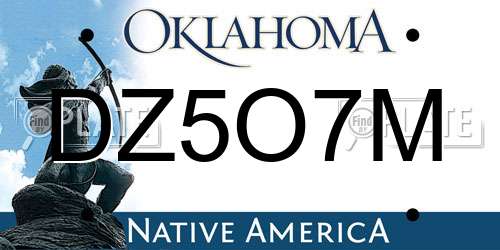 DZ5O7M Oklahoma License Plate