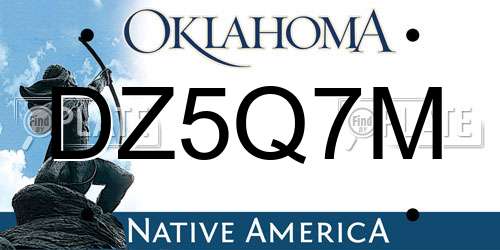 DZ5Q7M Oklahoma License Plate