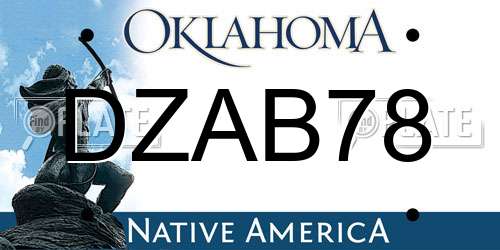 DZAB78 Oklahoma License Plate