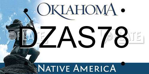 DZAS78 Oklahoma License Plate