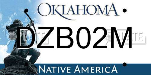 DZB02M Oklahoma License Plate