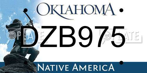 DZB975 Oklahoma License Plate