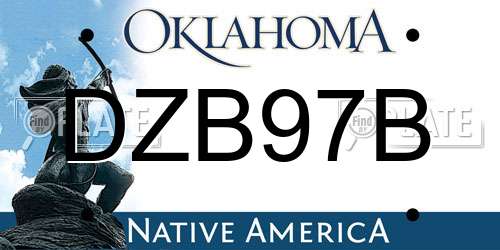 DZB97B Oklahoma License Plate