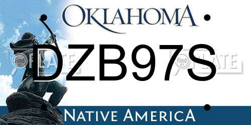 DZB97S Oklahoma License Plate