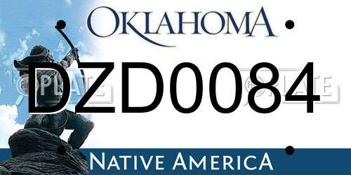 DZD0084 Oklahoma License Plate