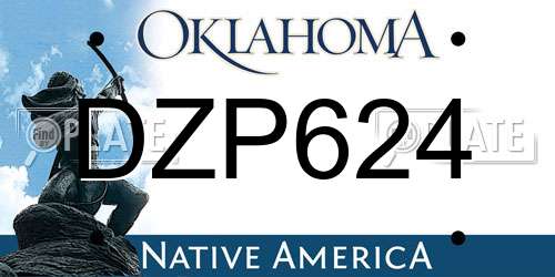 DZP624 Oklahoma License Plate