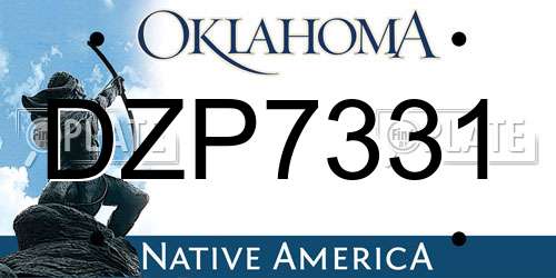 DZP7331 Oklahoma License Plate