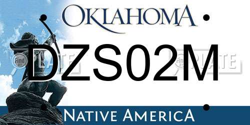 DZS02M Oklahoma License Plate
