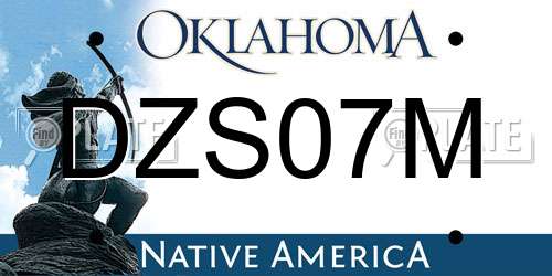 DZS07M Oklahoma License Plate
