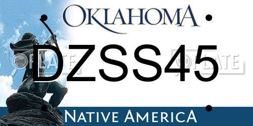 DZSS45 Oklahoma License Plate