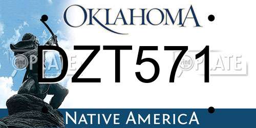 DZT571 Oklahoma License Plate