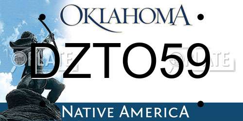 DZTO59 Oklahoma License Plate