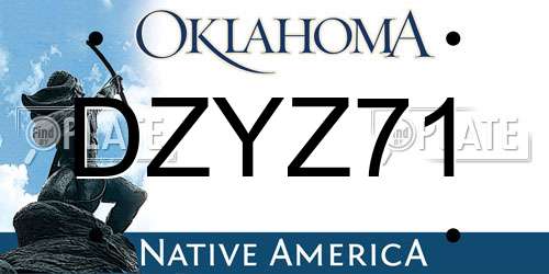 DZYZ71 Oklahoma License Plate