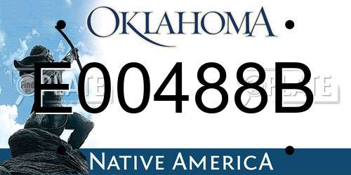 E00488B Oklahoma License Plate