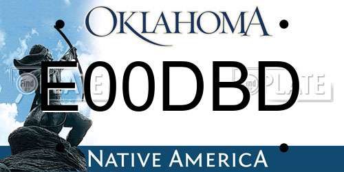 E00DBD Oklahoma License Plate