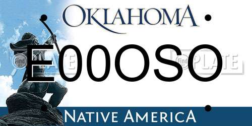 E00OSO Oklahoma License Plate