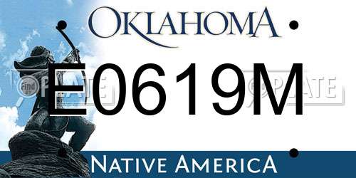 E0619M Oklahoma License Plate