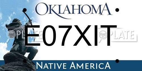 E07XIT Oklahoma License Plate