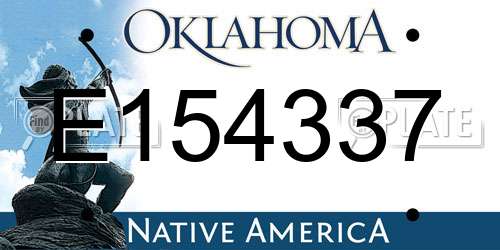 E154337 Oklahoma License Plate