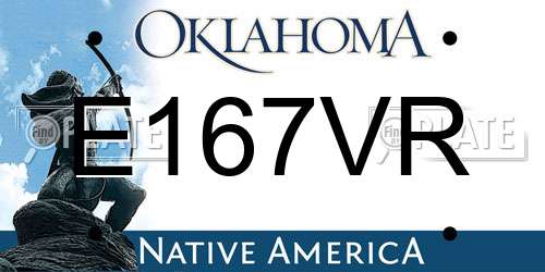 E167VR Oklahoma License Plate