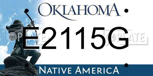 E2115G Oklahoma License Plate