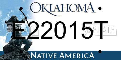 E22015T Oklahoma License Plate