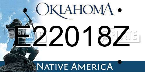 E22018Z Oklahoma License Plate