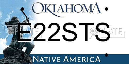 E22STS Oklahoma License Plate