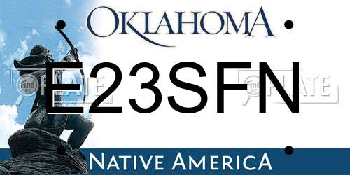 E23SFN Oklahoma License Plate