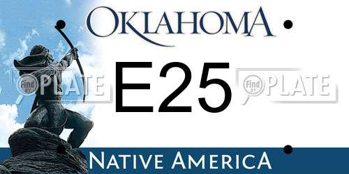 E25 Oklahoma License Plate