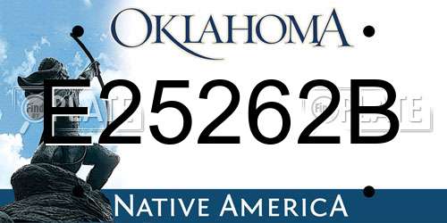 E25262B Oklahoma License Plate