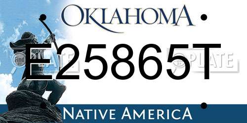 E25865T Oklahoma License Plate