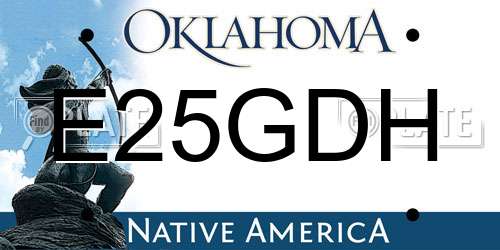 E25GDH Oklahoma License Plate