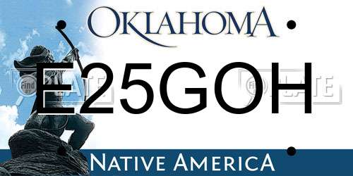 E25GOH Oklahoma License Plate