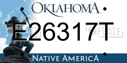 E26317T Oklahoma License Plate