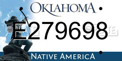 E279698 Oklahoma License Plate