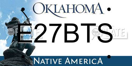 E27BTS Oklahoma License Plate