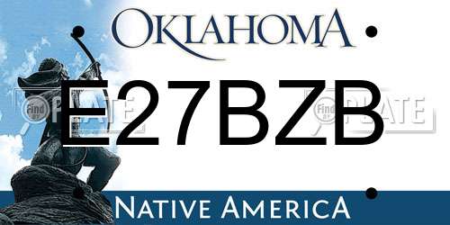 E27BZB Oklahoma License Plate