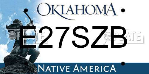 E27SZB Oklahoma License Plate