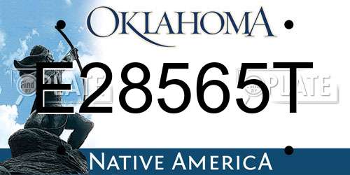 E28565T Oklahoma License Plate