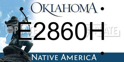 E2860H Oklahoma License Plate