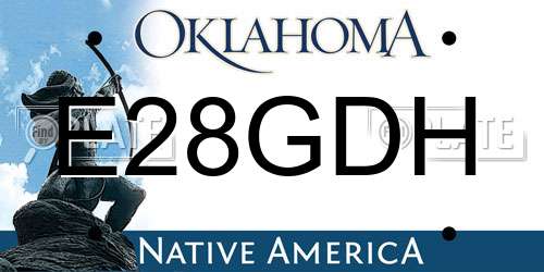 E28GDH Oklahoma License Plate