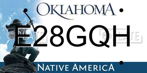 E28GQH Oklahoma License Plate