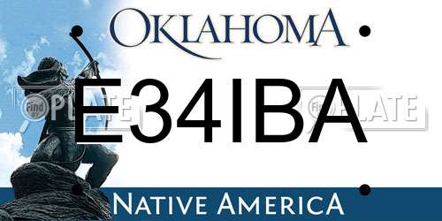 E34IBA Oklahoma License Plate
