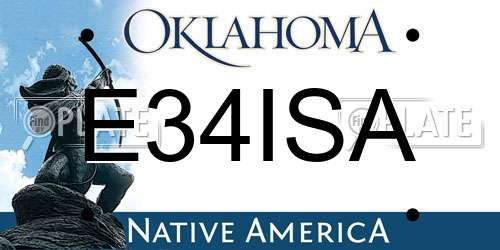 E34ISA Oklahoma License Plate