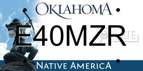 E40MZR Oklahoma License Plate