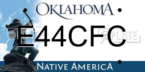 E44CFC Oklahoma License Plate