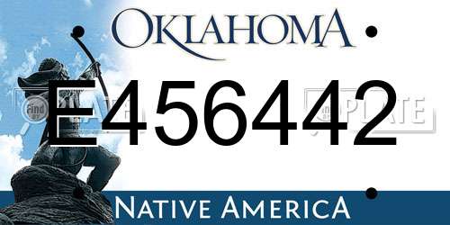E456442 Oklahoma License Plate