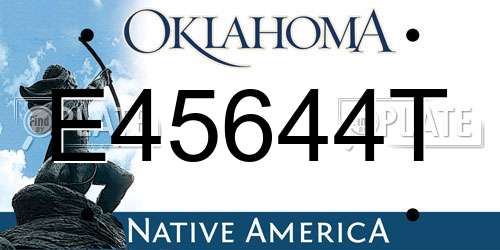 E45644T Oklahoma License Plate
